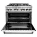 ZLINE 36 in. Professional Gas Range In Stainless Steel with White Matte Door RG-WM-36