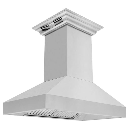 ZLINE 36 in. Professional Wall Mount Range Hood In Stainless Steel with Built-in CrownSound Bluetooth Speakers 597iCRN-BT-36