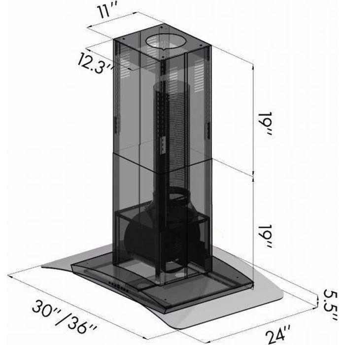 ZLINE 36 in. Stainless Steel Island Range Hood, GL5i-36