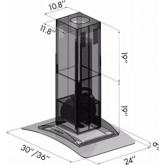 ZLINE 36 in. Stainless Steel Island Range Hood GL9i-36