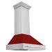 ZLINE 36 In. Stainless Steel Range Hood with Red Gloss Shell, 8654STX-RG36