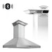 ZLINE 36 in. Stainless Steel Wall Range Hood with Built-in CrownSound Bluetooth Speakers KL3CRN-BT-36