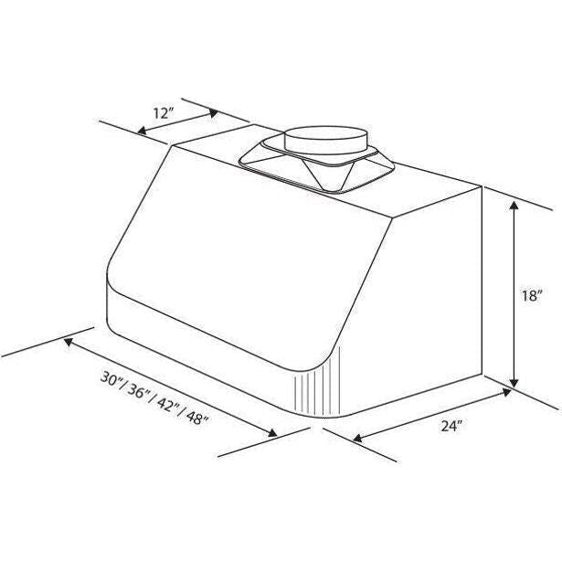 ZLINE 36 in. Stainless Under Cabinet Range Hood 523-36