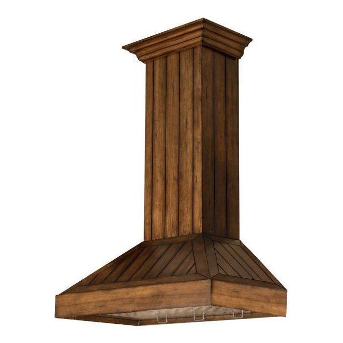 ZLINE 36 in. Wooden Wall Range Hood with Rustic Light KPLL-36