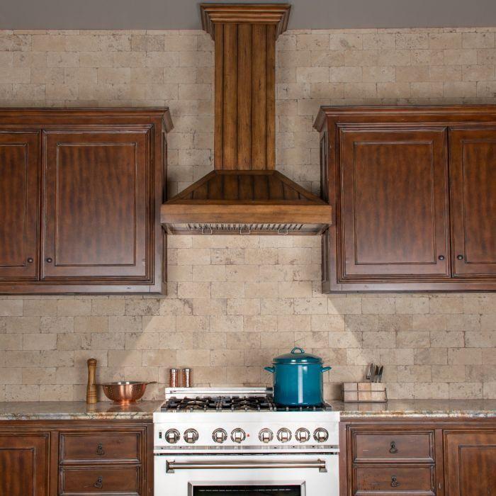 ZLINE 36 in. Wooden Wall Range Hood with Rustic Light KPLL-36