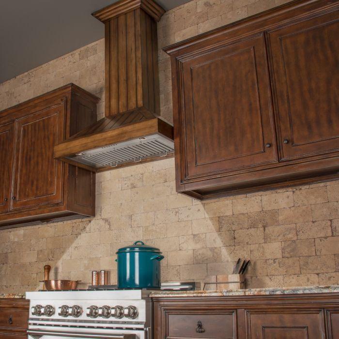 ZLINE 36 in. Wooden Wall Range Hood with Rustic Light KPLL-36