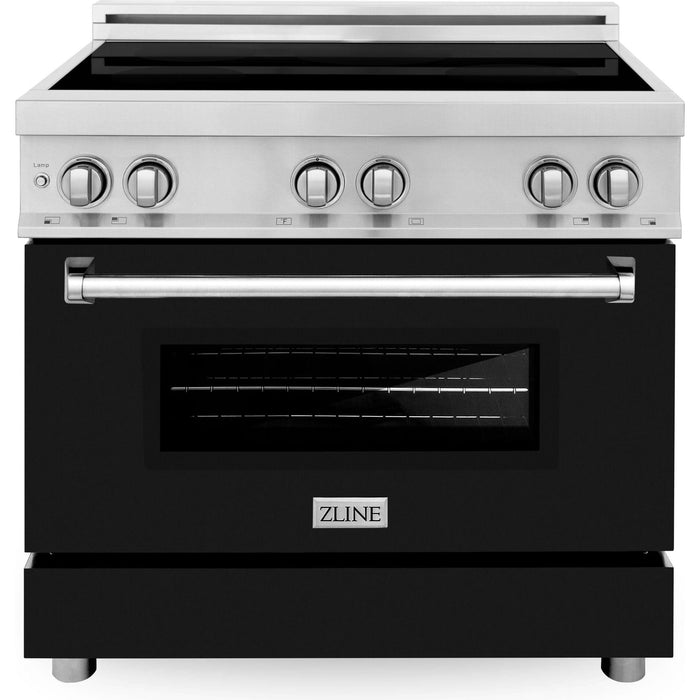 ZLINE 36 Inch 4.6 cu. ft. Induction Range with a 4 Element Stove and Electric Oven in Black Matte, RAIND-BLM-36