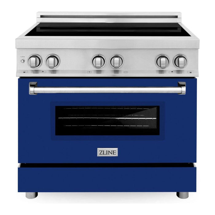 ZLINE 36 Inch 4.6 cu. ft. Induction Range with a 4 Element Stove and Electric Oven in Blue Gloss, RAIND-BG-36