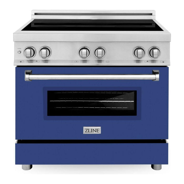 ZLINE 36 Inch 4.6 cu. ft. Induction Range with a 4 Element Stove and Electric Oven in Blue Matte, RAIND-BM-36