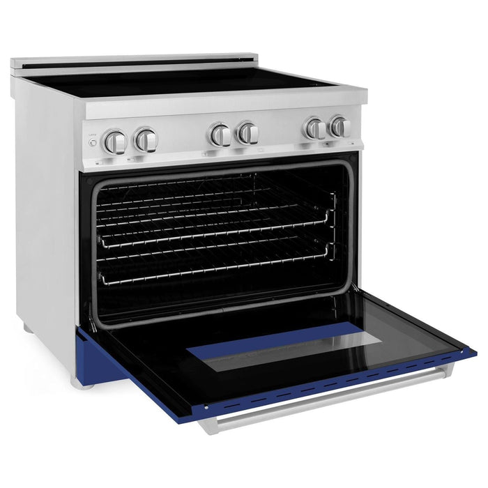 ZLINE 36 Inch 4.6 cu. ft. Induction Range with a 4 Element Stove and Electric Oven in Blue Matte, RAIND-BM-36