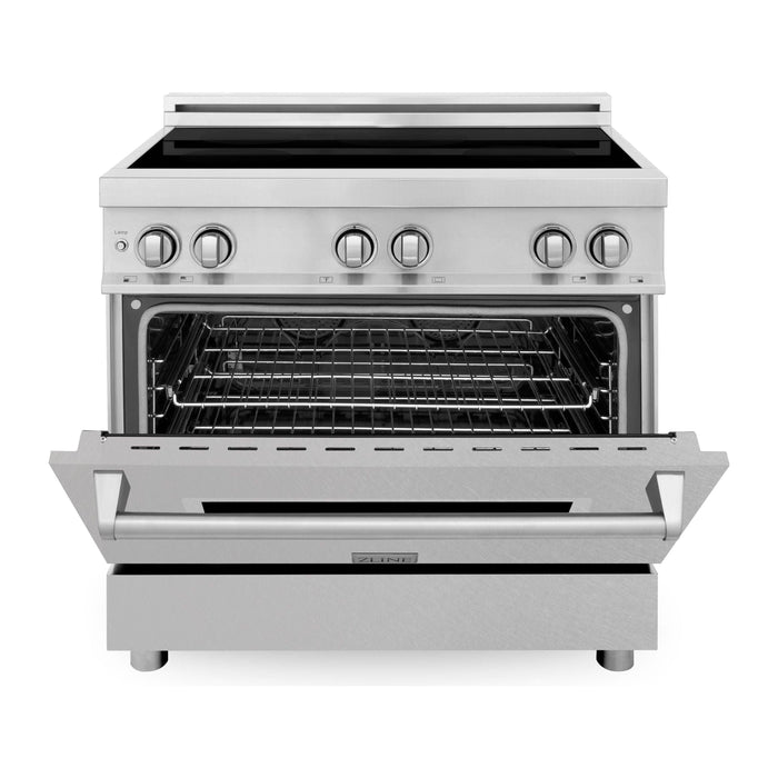 ZLINE 36 Inch 4.6 cu. ft. Induction Range with a 4 Element Stove and Electric Oven in DuraSnow® Stainless Steel, RAIND-SN-36