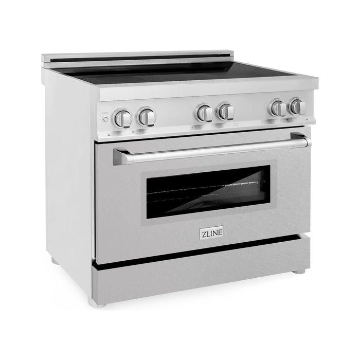 ZLINE 36 Inch 4.6 cu. ft. Induction Range with a 4 Element Stove and Electric Oven in DuraSnow® Stainless Steel, RAIND-SN-36