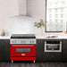 ZLINE 36 Inch 4.6 cu. ft. Induction Range with a 4 Element Stove and Electric Oven in Red Gloss, RAIND-RG-36