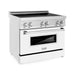 ZLINE 36 Inch 4.6 cu. ft. Induction Range with a 4 Element Stove and Electric Oven in White Matte, RAIND-WM-36