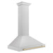 ZLINE 36 Inch Autograph Edition DuraSnow® Stainless Steel Range Hood with Gold Handle, KB4SNZ-36-G