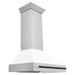 ZLINE 36 Inch Autograph Edition Range Hood with White Matte Shell and Matte Black Handle 8654STZ-WM36-MB