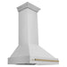 ZLINE 36 Inch Autograph Edition Stainless Steel Range Hood with Champagne Bronze Handle 8654STZ-36-CB