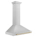 ZLINE 36 Inch Autograph Edition Stainless Steel Range Hood with Gold Handle, KB4STZ-36-G