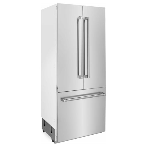 ZLINE 36-Inch Built-In 19.6 cu. ft. 3-Door French Door Refrigerator with Internal Water and Ice Dispenser in Stainless Steel (RBIV-304-36)