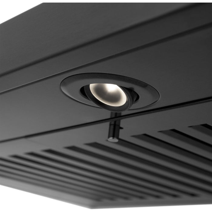 ZLINE 36-Inch Convertible Vent Wall Mount Range Hood in Black Stainless Steel with Crown Molding (BSKBNCRN-36)