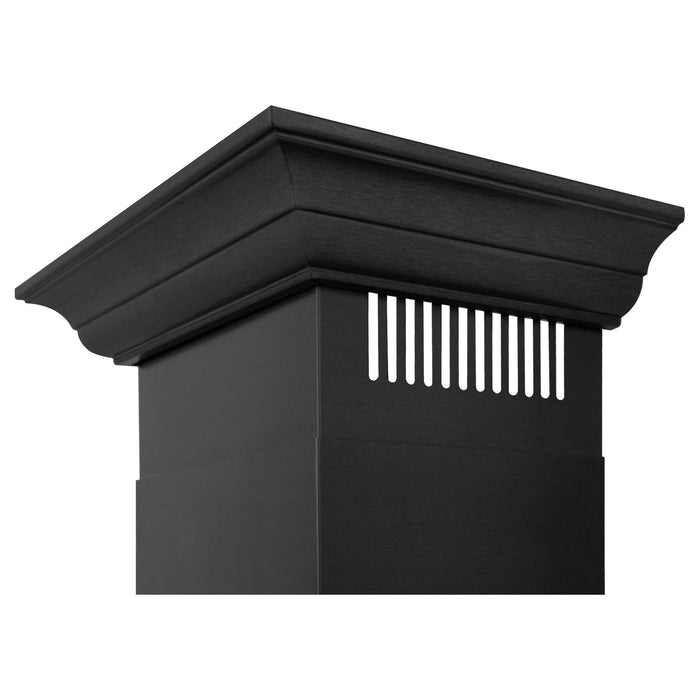 ZLINE 36-Inch Convertible Vent Wall Mount Range Hood in Black Stainless Steel with Crown Molding (BSKBNCRN-36)