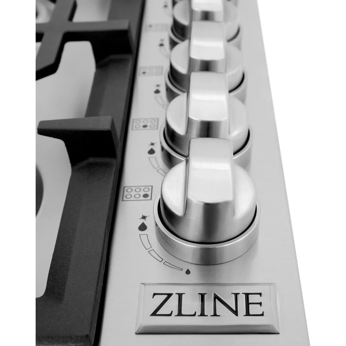 ZLINE 36-Inch Drop-in Gas Stovetop with 6 Gas Brass Burners (RC-BR-36)