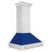 ZLINE 36 Inch DuraSnow® Stainless Steel Range Hood with Blue Gloss Shell, 8654SNX-BG-36