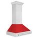 ZLINE 36 Inch DuraSnow® Stainless Steel Range Hood with Red Matte Shell, 8654SNX-RM-36