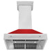 ZLINE 36 Inch DuraSnow® Stainless Steel Range Hood with Red Matte Shell, 8654SNX-RM-36