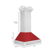 ZLINE 36 Inch DuraSnow® Stainless Steel Range Hood with Red Matte Shell, 8654SNX-RM-36