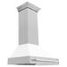 ZLINE 36 Inch DuraSnow Stainless Steel Range Hood with White Matte Shell 8654SNX-WM-36