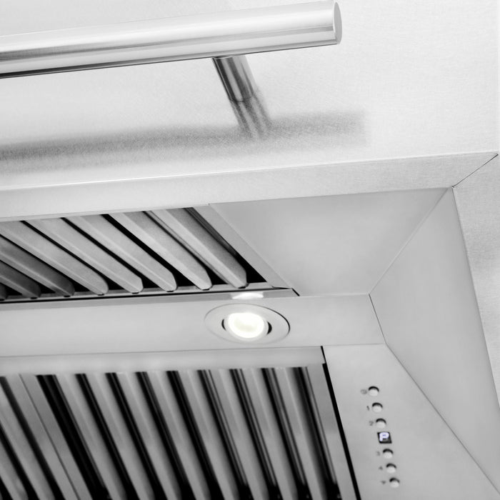 ZLINE 36 Inch DuraSnow Stainless Steel Range Hood with White Matte Shell 8654SNX-WM-36