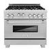 ZLINE 36-Inch Professional 4.6 Cu. Ft. 4 Gas On Gas Range In DuraSnow Stainless Steel (RGS-SN-36)