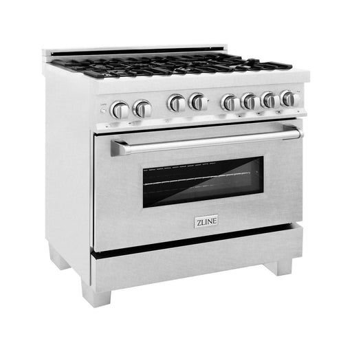 ZLINE 36-Inch Professional 4.6 Cu. Ft. 4 Gas On Gas Range In DuraSnow Stainless Steel (RGS-SN-36)