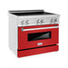 ZLINE 36 Inches 4.6 cu. ft. Induction Range with a 4 Element Stove and Electric Oven in Red Matte, RAIND-RM-36