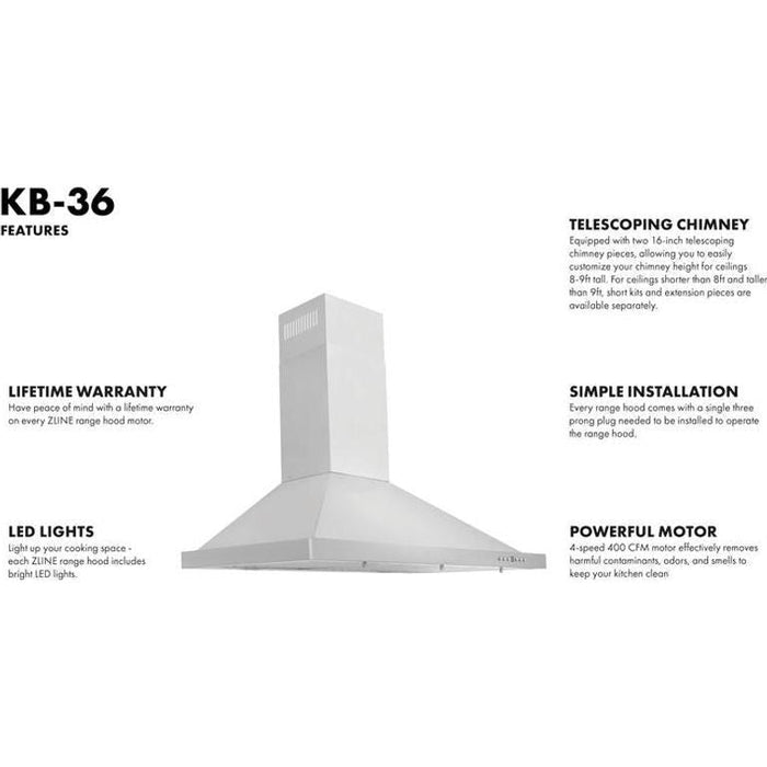 ZLINE 36 Range and ZLINE 36 Range Hood Appliance Package