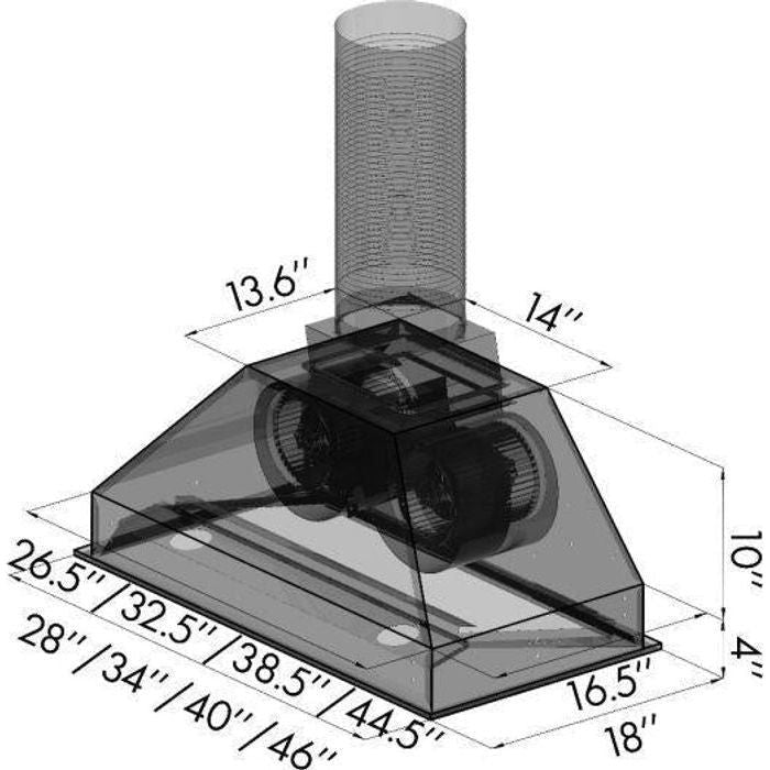 ZLINE 40 In. Ducted Remote Blower Range Hood Insert In Stainless Steel 698-RD-40