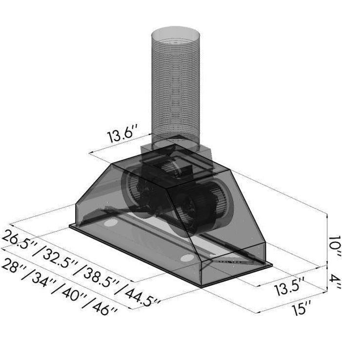 ZLINE 40 In. Remote Blower Ducted Range Hood InsertIn Stainless Steel 695-RD-40