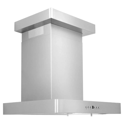 ZLINE 42 in. Convertible Vent Wall Mount Range Hood In Stainless Steel with Crown Molding KECRN-42