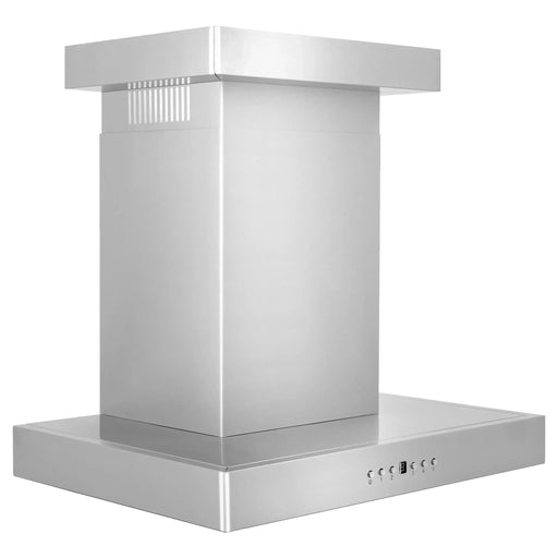 ZLINE 42 in. Convertible Vent Wall Mount Range Hood In Stainless Steel with Crown Molding KECRN-42