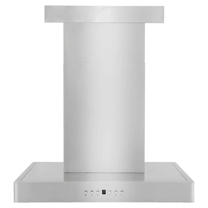 ZLINE 42 in. Convertible Vent Wall Mount Range Hood In Stainless Steel with Crown Molding KECRN-42