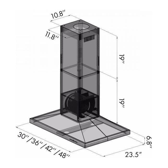 ZLINE 42 in. Stainless Steel Island Range Hood GL2i-42