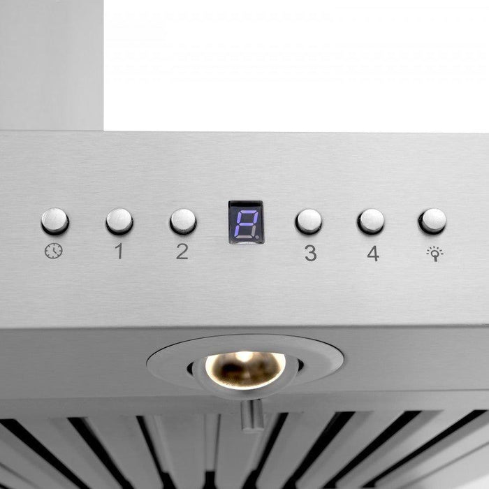 ZLINE 42 in. Stainless Steel Wall Range Hood with Built-in CrownSound Bluetooth Speakers KECRN-BT-42