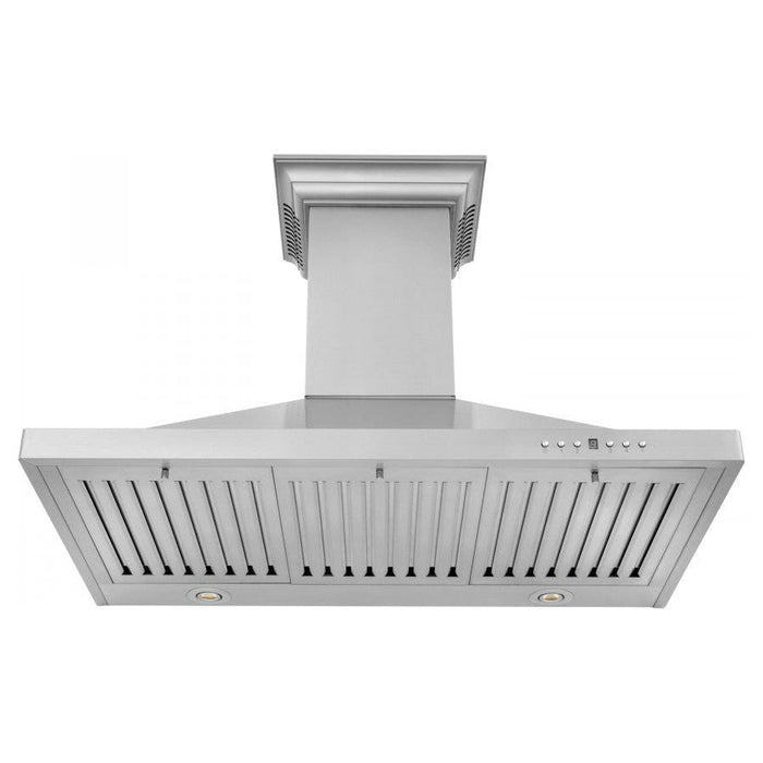 ZLINE 42 in. Stainless Steel Wall Range Hood with Built-in CrownSound Bluetooth Speakers KL2CRN-BT-42