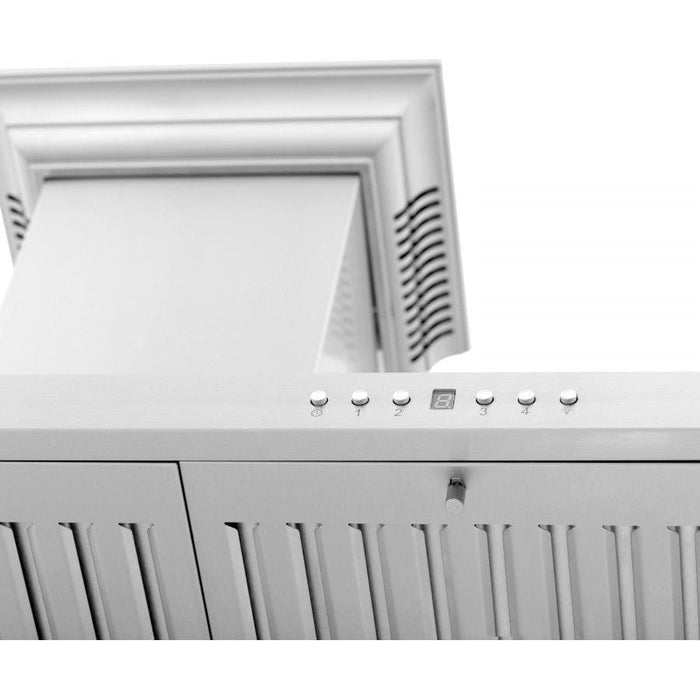 ZLINE 42 in. Stainless Steel Wall Range Hood with Built-in CrownSound Bluetooth Speakers KL2CRN-BT-42