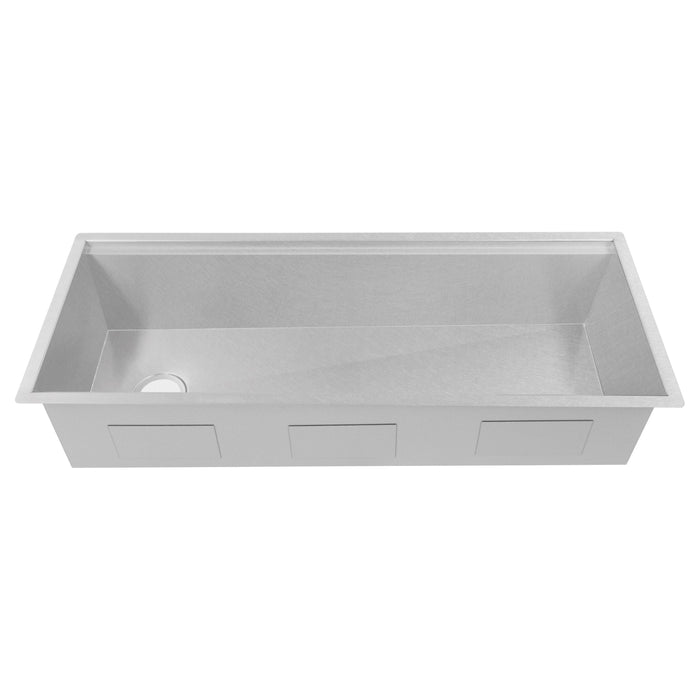 ZLINE 43 in. Garmisch Undermount Single Bowl DuraSnow Stainless Steel Kitchen Sink with Bottom Grid and Accessories SLS-43S