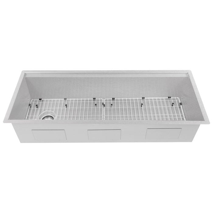 ZLINE 43 in. Garmisch Undermount Single Bowl DuraSnow Stainless Steel Kitchen Sink with Bottom Grid and Accessories SLS-43S