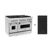 ZLINE 48 In. 6.0 cu. ft. Gas Burner, Electric Oven with Griddle in Stainless Steel, RA-GR-48