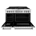 ZLINE 48 In. 6.0 cu. ft. Gas Burner, Electric Oven with Griddle in Stainless Steel, RA-GR-48