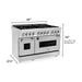 ZLINE 48 In. 6.0 cu. ft. Gas Burner, Electric Oven with Griddle in Stainless Steel, RA-GR-48